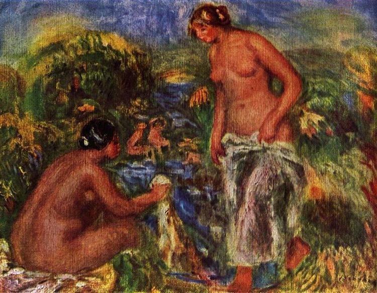 Pierre-Auguste Renoir Badende Frauen oil painting picture
